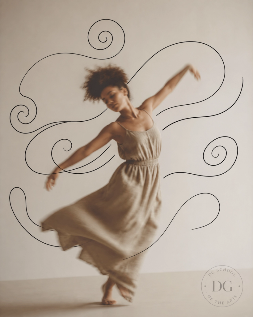 A dancer in motion, symbolizing the physical embodiment of a prophetic storyline and the shifting of spiritual atmospheres.