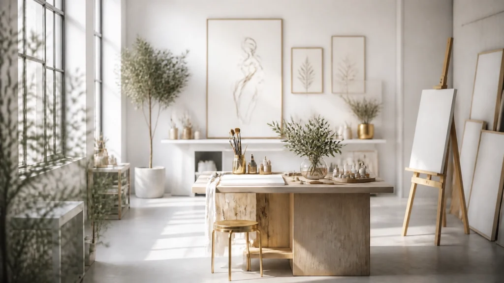 A serene, high-quality minimal scene with soft natural light and calming neutral tones, reflecting readiness, release, and healing into wholeness.