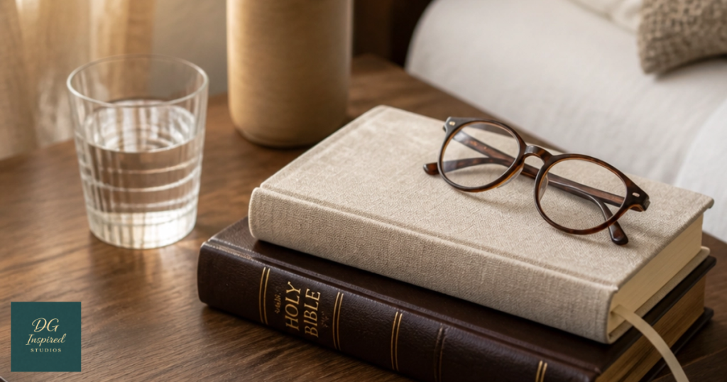 Un momento de tranquilidad matutina con la Biblia y un diario.