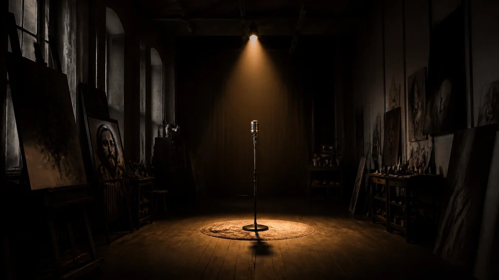 Cinematic studio visual expressing mature craft, creative discipline, and the authority of quiet refinement.
