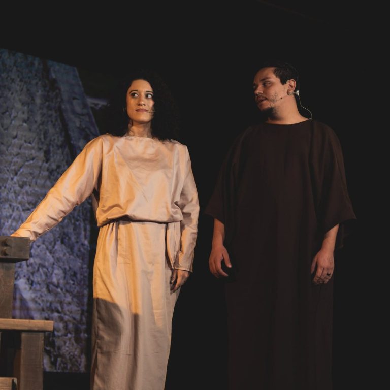 Alicia and Matthew Sanchez performing Alicia and Matthew Sanchez in a theatrical performance, showcasing professional stage acting and storytelling. DG School of the Arts